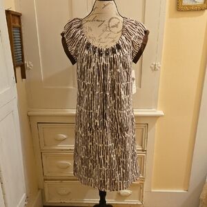NWT RB Collection by robbie bee brown, white, and gray dress Sz 12 🎁